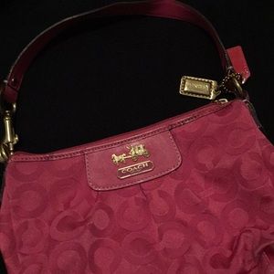 Pink coach mini purse